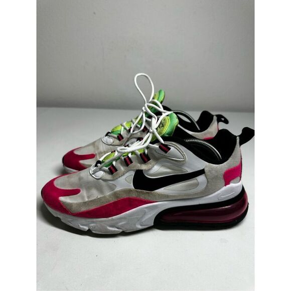 Nike Womens Air Max 270 React Hyper Pink 2020 Lace Up Size 9.5 CJ0619-101 *Notes - Picture 4 of 16